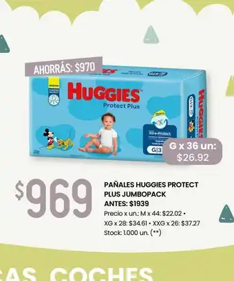 Walmart Pañales huggies protect plus jumbopack oferta