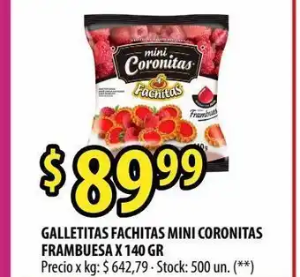 Punto Mayorista Galletitas fachitas mini coronitas frambuesa x 140 gr oferta