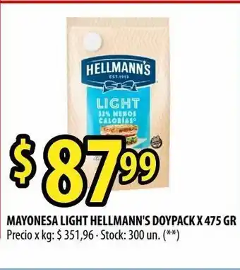 Punto Mayorista Mayonesa light hellmann's doypack x 475 gr oferta
