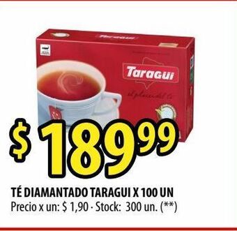 Punto Mayorista Té diamantado taragui x 100 un oferta