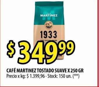 Punto Mayorista Café martinez tostado suave x 250 gr oferta