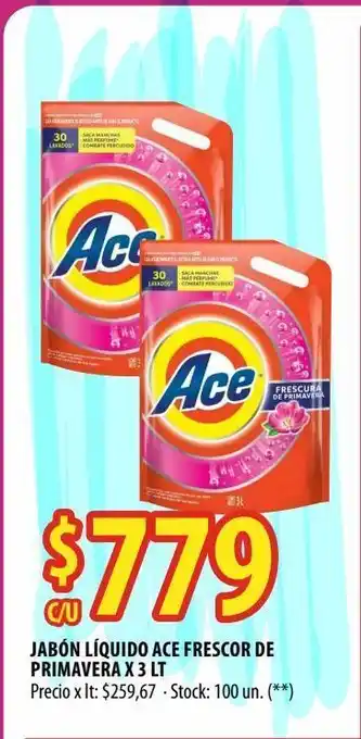 Punto Mayorista Jabón líquido ace frescor de primavera x 3 lt oferta