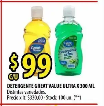 Punto Mayorista Detergente great value ultra x 300 ml oferta