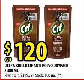 Punto Mayorista Ultra brillo cif anti polvo doypack x 380 ml oferta
