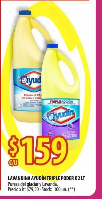 Punto Mayorista Lavandina ayudín triple poder x 2 lt oferta