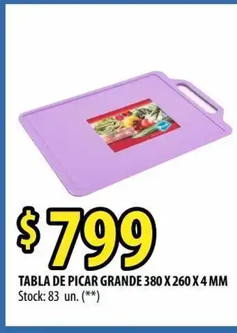 Punto Mayorista Tabla de picar grande 380 x 260 x 4 mm oferta