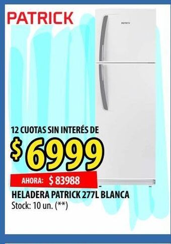 Punto Mayorista Heladera patrick 277l blanca oferta