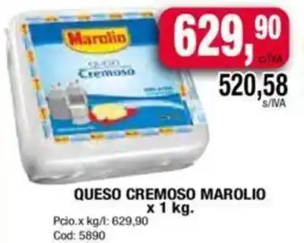 Maxiconsumo Marolio Queso Cremoso x 1 kg oferta