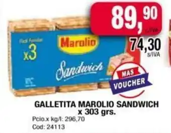 Maxiconsumo Marolio Galletita Sandwich x 303 grs. oferta