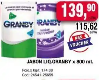 Maxiconsumo Granby Jabon Liq. x 800 ml oferta