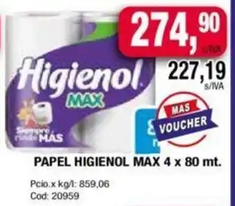 Maxiconsumo Higienol Max Papel x 80 mt. oferta