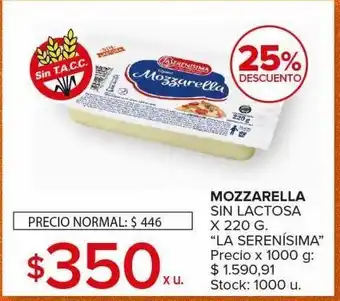 Carrefour Maxi Mozzarella la serenísima x 220g oferta