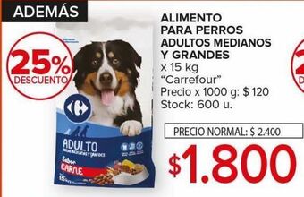 Carrefour Maxi Alimento para perros x 15kg oferta