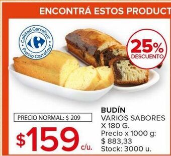 Carrefour Maxi Budín x 180g oferta