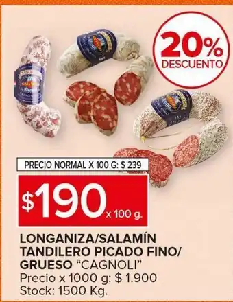 Carrefour Maxi Longaniza/salamín tandilero picado fino/grueso oferta