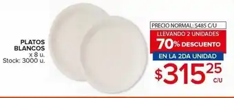 Carrefour Maxi Platos blancos x 8un oferta