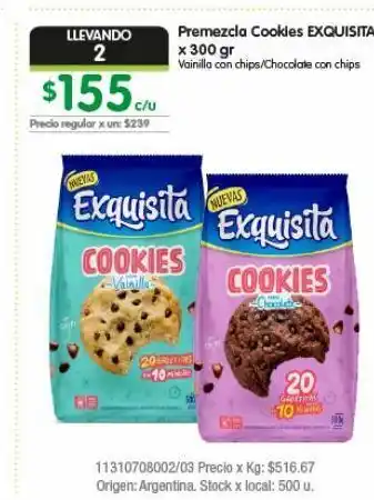 Jumbo Premezcla cookies exquisita x 300 gr oferta