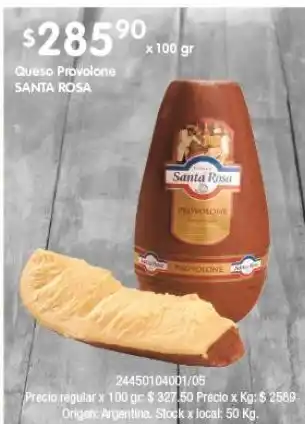 Queso provolone santa rosa x 100 gr