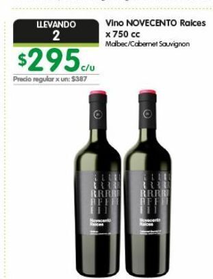 Jumbo Vino novecento raices x 750 cc oferta