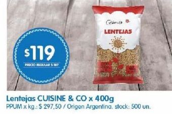 Disco Lentejas cuisine & co x 400g oferta