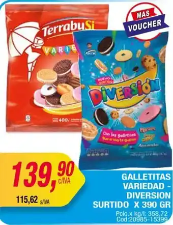 Maxiconsumo Diversion Surtido Galletitas Variedad x 390 gr oferta