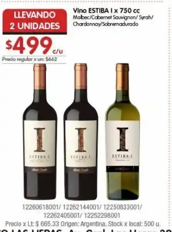 Disco Vino estiba i x 750cc oferta