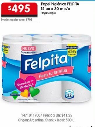 Papel higiénico felpita 12un x 30m