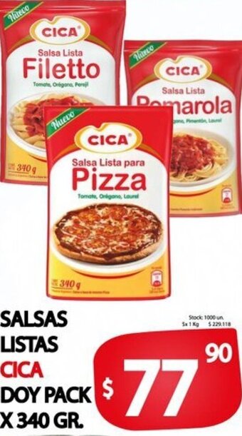 Cica Salsas Listas Doy Pack x 340 gr
