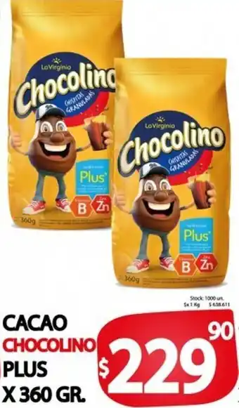 Supermercados Top Chocolino Cacao Plus x 360 gr. oferta