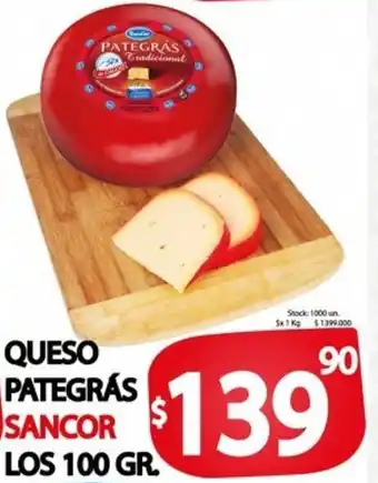 Supermercados Top Sancor Queso Pategrás Los 100 gr. oferta