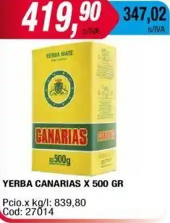 Maxiconsumo Canarias Yerba X 500 gr oferta