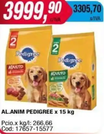 Maxiconsumo Pedigree Al.Anim x 15 kg oferta