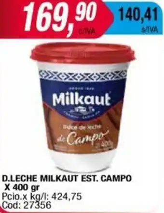 Maxiconsumo Milkaut Est.Campo D.Leche x 400 gr oferta