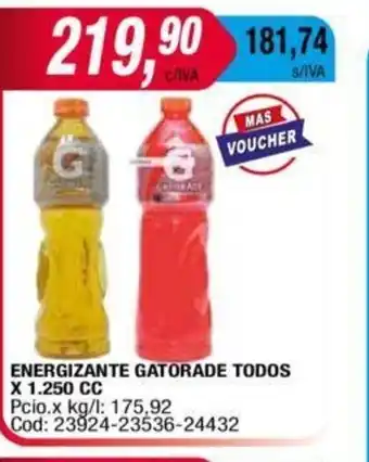 Maxiconsumo Gatorade Energizante Todos x 1.250 cc oferta