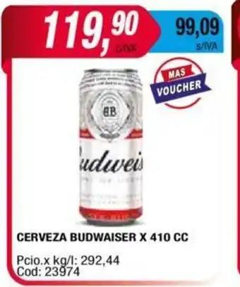 Maxiconsumo Budweiser Cerveza x 410 cc oferta