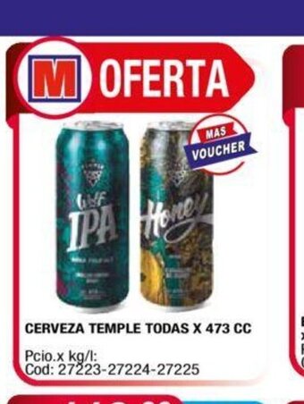 Maxiconsumo Cerveza Temple Todas x 473 cc oferta