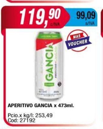 Maxiconsumo Aperitivo Gancia x 473ml oferta