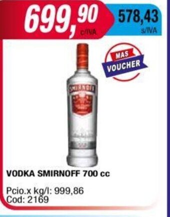 Maxiconsumo Vodka Smirnoff 700cc oferta
