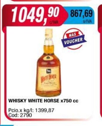 Maxiconsumo Whisky White Horse x 750cc oferta