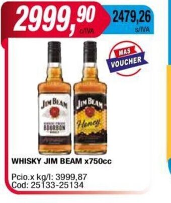 Maxiconsumo Whisky Jim Beam x 750cc oferta
