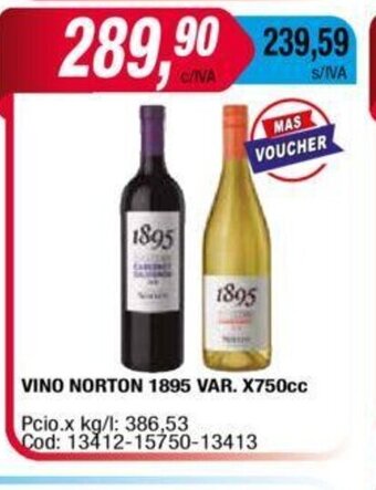 Maxiconsumo Vino Norton 1895 Var. x 750cc oferta