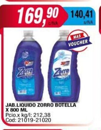 Maxiconsumo Jab.Liquido Zorro Botella x 800ml oferta