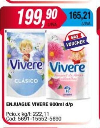 Maxiconsumo Enjuague Vivere 900ml d/p oferta