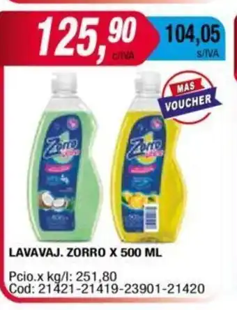 Maxiconsumo Lavavaj. Zorro x 500 ml oferta