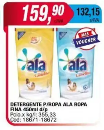 Maxiconsumo Detergente P/Ropa Ala Ropa Fina 450ml d/p oferta