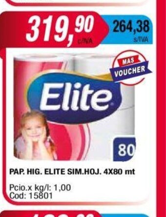 Maxiconsumo Pap. Hig. Elite Sim. Hoj. 4 x 80 mt oferta