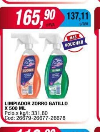 Maxiconsumo Limpiador Zorro Gatillo x 500ml oferta
