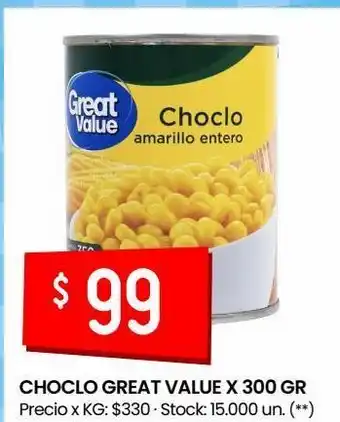 Changomas Choclo great value x 300g oferta