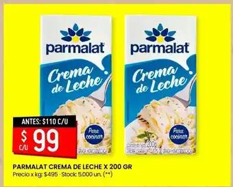 Changomas Crema de leche parmalat x 200g oferta