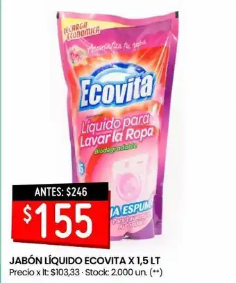 Changomas Jabón líquido ecovita x 1,5l oferta